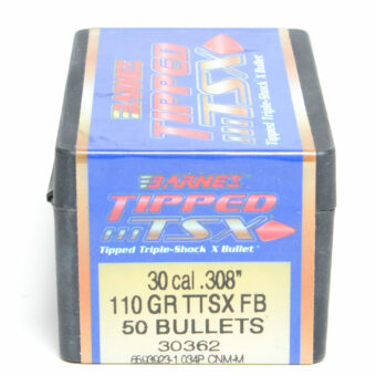 Barnes TTSX Bullets 0.308 (30 Caliber, 7.62mm) 110 Grain Polymer Tipped Box of 50