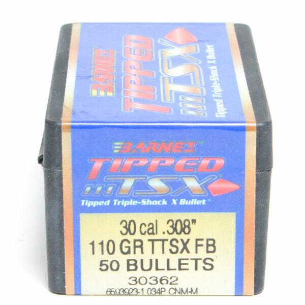 Barnes TTSX Bullets 0.308 (30 Caliber, 7.62mm) 110 Grain Polymer Tipped Box of 50
