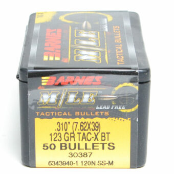 Barnes Tactical Bullets 7.62x39mm (.310 Diameter) 123 Grain Boat Tail Hollow Point Box of 50