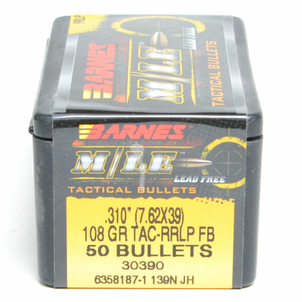 Barnes Tactical  Bullets 7.62x39mm (.310 Diameter) 108 Grain Flat Base Hollow Point Box of 50