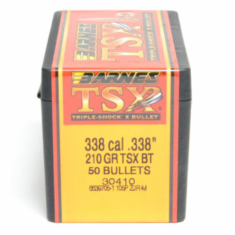 Barnes TSX Bullets 0.338 (338 Caliber) 210 Grain Solid Hollow Point Box of 50