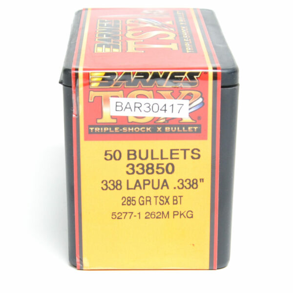 Barnes TSX Bullets 0.338 (338 Caliber) 285 Grain Solid Hollow Point Box of 50