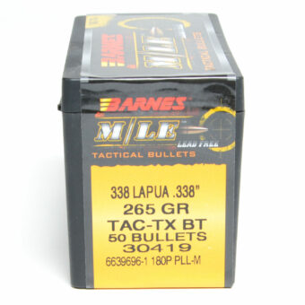 Barnes Tactical Bullets (.338 Diameter) 265 Grain Boat Tail Hollow Point Box of 50