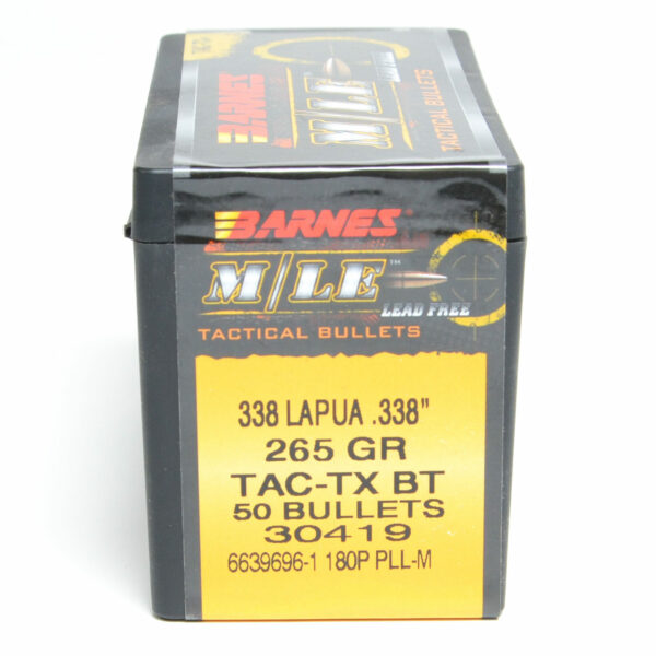 Barnes Tactical Bullets (.338 Diameter) 265 Grain Boat Tail Hollow Point Box of 50