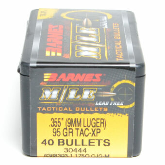 Barnes TAC-XP Bullets 0.355 (9mm) 95 Grain Jacketed Hollow Point Box of 40