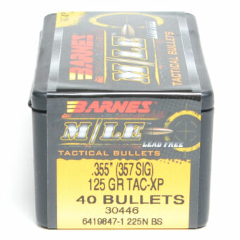 Barnes TAC-XP Bullets 0.355 (357 Sig) 125 Grain Jacketed Hollow Point Box of 40
