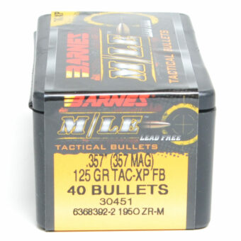 Barnes XPB Bullets 0.357 (38 Special, 357 Magnum) 125 Grain Jacketed Hollow Point Box of 40
