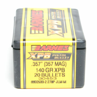 Barnes XPB Bullets 0.357 (38 Special, 357 Magnum) 140 Grain Jacketed Hollow Point Box of 20