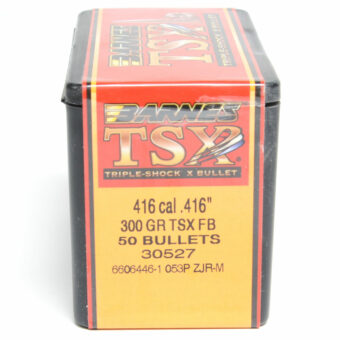 Barnes TSX Bullets 0.416 (416 Caliber) 300 Grain Solid Hollow Point Box of 50