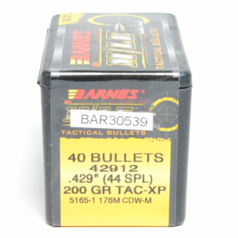 Barnes TAC-XP Bullets 0.429 (44 Caliber) 200 Grain Jacketed Hollow Point Box of 40