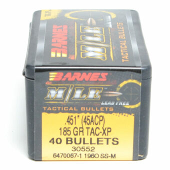 Barnes TAC-XP Bullets 0.451 (45 Caliber) 185 Grain Jacketed Hollow Point Box of 40