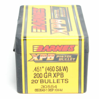Barnes XPB Bullets 0.451 (460 Caliber) 200 Grain Jacketed Hollow Point Box of 20