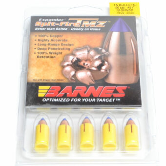 Barnes 50 Cal .451 Dia 250 Grain Muzzleloader Tipped Muzzleloader Boat Tail Bullet