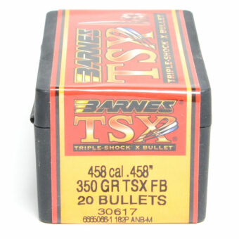 Barnes TSX Bullets 0.458 (45 Caliber) 350 Grain Solid Hollow Point Box of 20