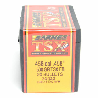 Barnes TSX Bullets 0.458 (45 Caliber) 500 Grain Solid Hollow Point Box of 20