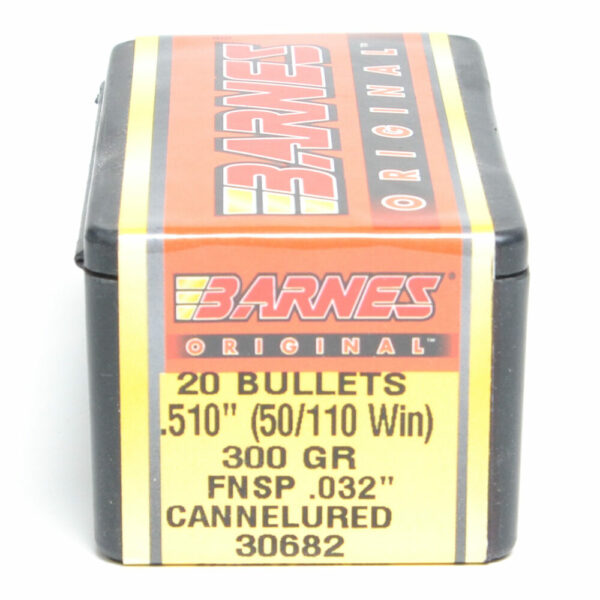 Barnes Original Bullets 0.51 (50 Caliber) 300 Grain Flat Base Flat Point Box of 20