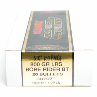 Barnes Banded Solid Bore Rider Bullets 0.51 (50 Caliber) 800 Grain Spitzer Boat Tail Box of 20