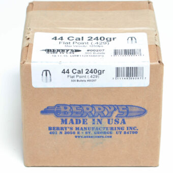Berry's Bullets 0.429 (44 Caliber) 240 Grain Flat Point Box of 500