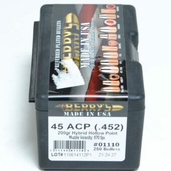 Berry's Target Bullets .452 Diameter (45 Caliber) 200 Grain Hollow Point