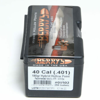 Berry's Target Bullets .401 Diameter (40 Caliber, 10mm) 180 Grain Hollow Point