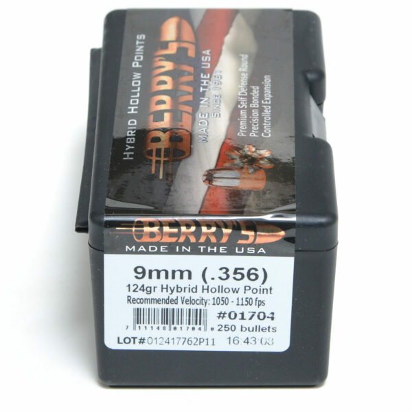 Berry's Target Bullets .356 Diameter (9mm) 124 Grain Hollow Point