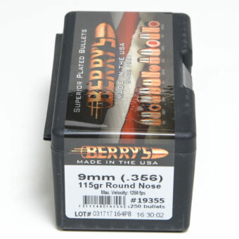 Berry's  Bullets .356 Diameter (9mm) 115 Grain Round Nose