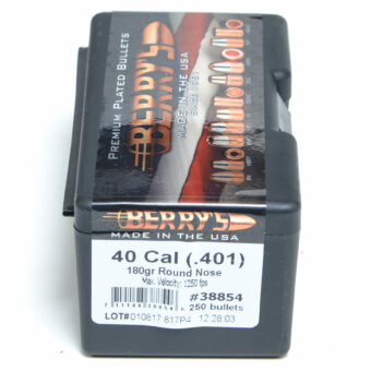Berry's  Bullets .401 Diameter (40 Caliber, 10mm) 180 Grain Round Nose