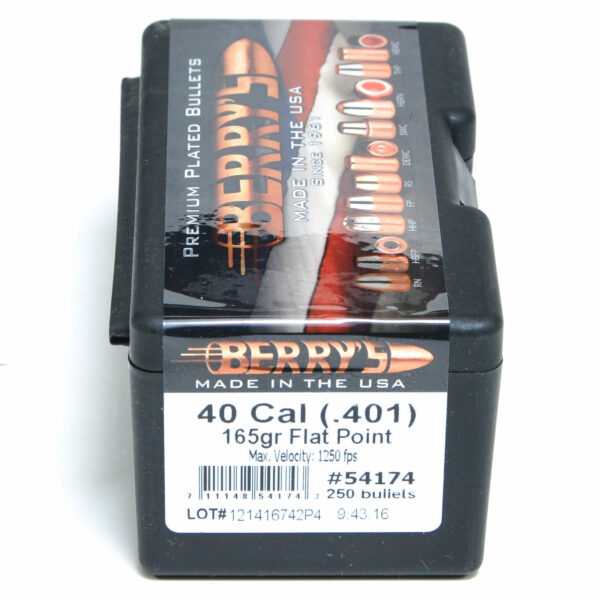 Berry's  Bullets .401 Diameter (40 Caliber, 10mm) 165 Grain Flat Point
