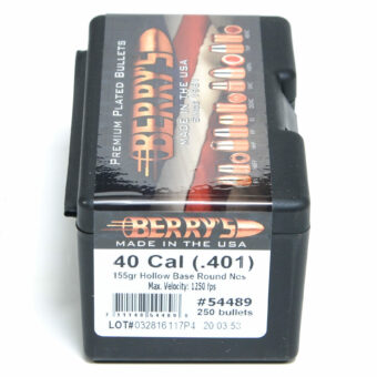 Berry's  Bullets .401 Diameter (40 Caliber, 10mm) 155 Grain Hollow Base Round Nose