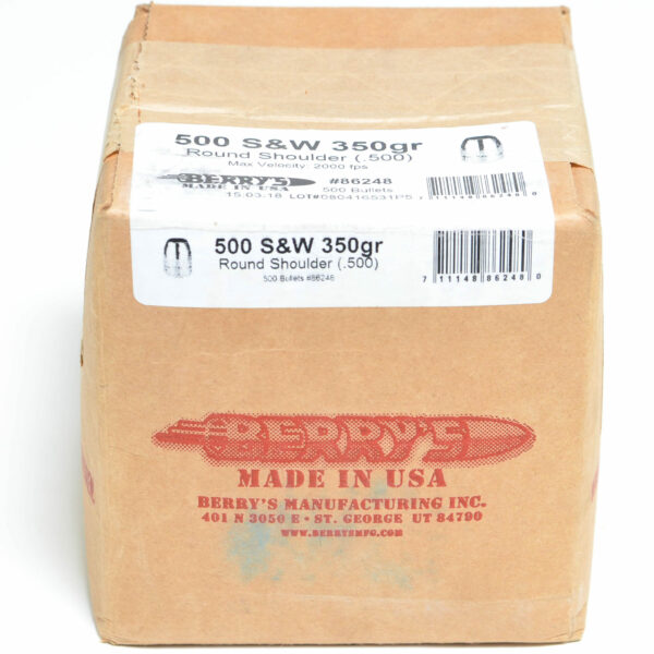 Berry's Bullets 0.5 (50 Caliber) 350 Grain Round Shoulder Box of 500