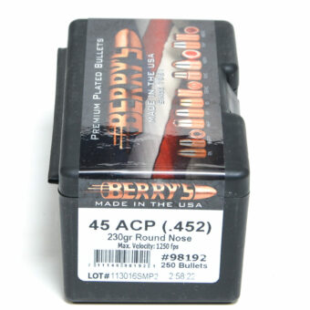 Berry's  Bullets .452 Diameter (45 Caliber) 230 Grain Round Nose