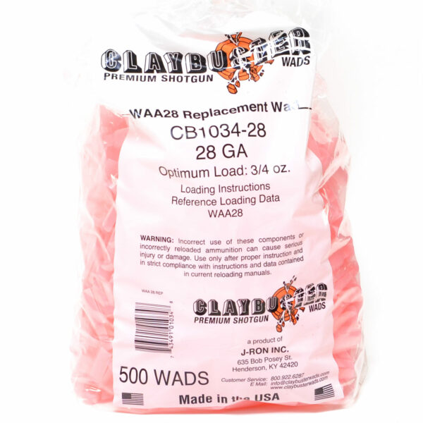 Claybuster 28 Ga Winchester AA 28 Shotshell wads (500)