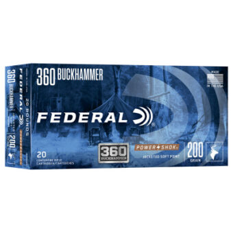 Federal Power-Shok Ammunition 360 Buckhammer 200 Grain Jacketed Soft Point Box of 20