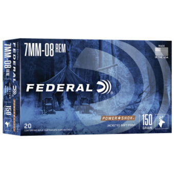Federal Power-Shok Ammunition 7mm-08 Remington 150 Grain Jacketed Soft Point Box of 20