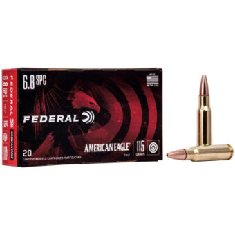 Federal American Eagle Ammunition 6.8mm Remington SPC 115 Grain Full Metal Jacket Box of 20