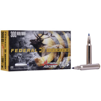 Federal Premium Ammunition 300 Winchester Magnum 200 Grain Terminal Ascent Polymer Tipped Box of 20