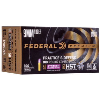 Federal Premium Personal Defense Ammunition 9mm Luger 124 Grain Jacketed Hollow Point Box of 100
