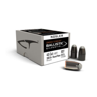 Nosler Ballistic Silvertip Bullets 0.458 (45-70 Government) 300 Grain Round Nose Box of 50