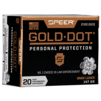 Speer Gold Dot Ammunition 9mm Luger 147 Grain Jacketed Hollow Point Box of 20