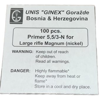 Unis Ginex Large Rifle Magnum Primers Box of 5000