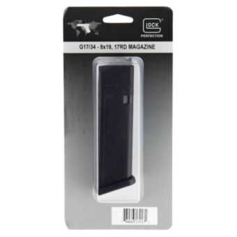 Glock Factory Gen 4 Magazine Glock 17, 17L, 18, 19, 19x, 26, 34, 35, 47, 49 9mm Luger 17 Round Polymer Black