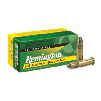 Remington Golden Bullet Ammunition 22 Long Rifle 36 Grain Plated Hollow Point Box of 50