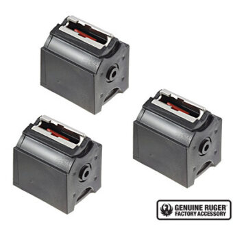 Ruger BX-1 Magazine 10/22, American Rimfire, Precision Rimfire 22 Long Rifle 10 Round Polymer Black Pack of 3