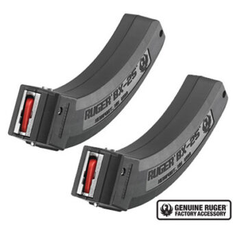Ruger BX-25 Magazine 10/22, American Rimfire, Precision Rimfire 22 Long Rifle 25 Round Polymer Black Pack of 2