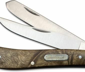 Old Timer Gunstock Trapper 2 Blade Folding Knife 3.1" Clip Point