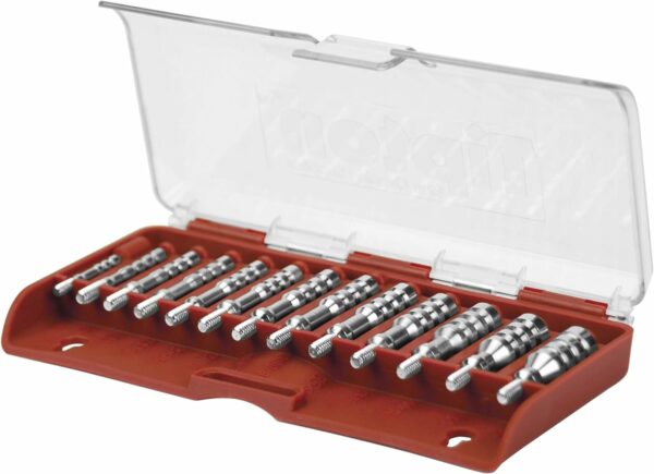 Tipton Ultra 13 Piece Cleaning Jag Set Nickel Plated Brass 17 - 45 Caliber 8-32 Thread (17 Caliber has 5-40 Thread)