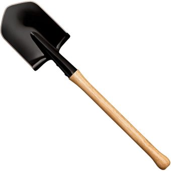 Cold Steel Spetsnaz Trench Shovel Medium Carbon Steel Blade Black Hickory Handle
