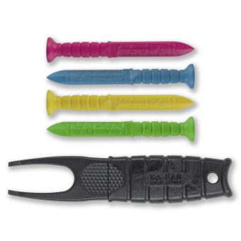 KA-BAR KA-PAR Golf Tees & Divot Tool Glass Filled Nylon (GFN) Blue/Pink/Yellow/Green/Black