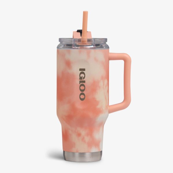 Igloo Flip 'n' Sip 32 Ounce Travel Mug Ice Dye Apricot