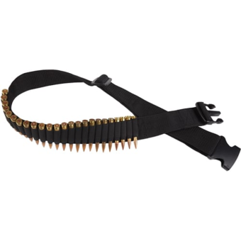 Bulldog Cases Adjustable Rifle Ammo Belt 24 Rounds ‎Nylon Black